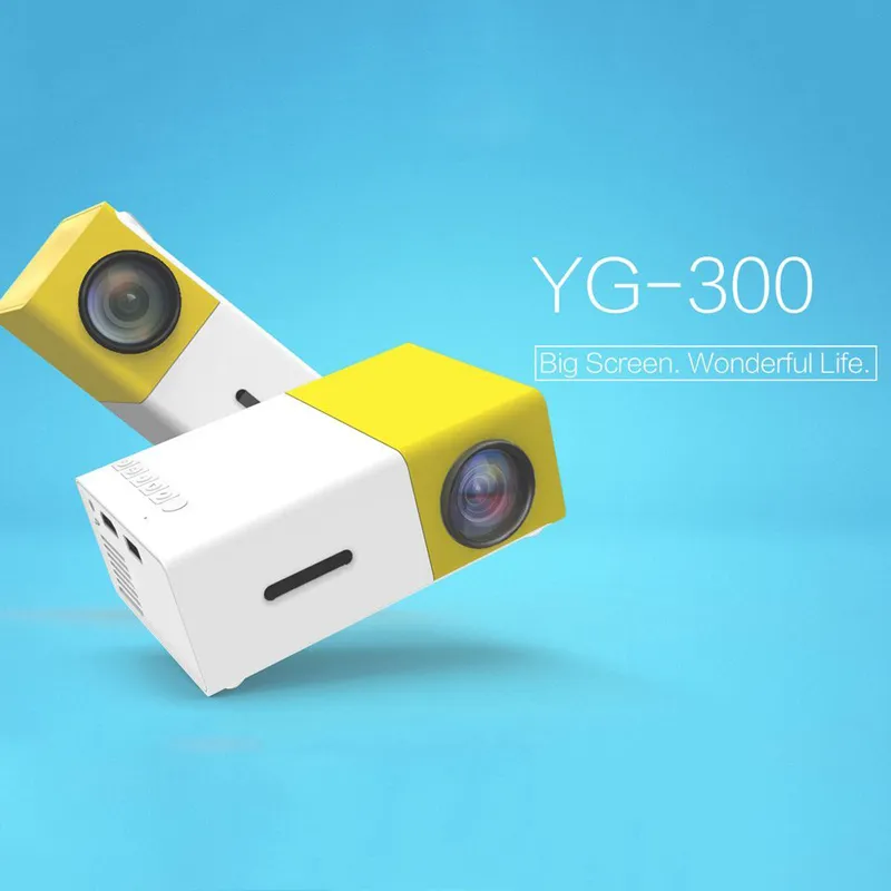 Dropshipping YG300 LED 휴대용 프로젝터 400-600LM 3.5mm 오디오 320 x 240 픽셀 YG-300 HDMI USB 미니 프로젝터 홈 미디어 플레이어