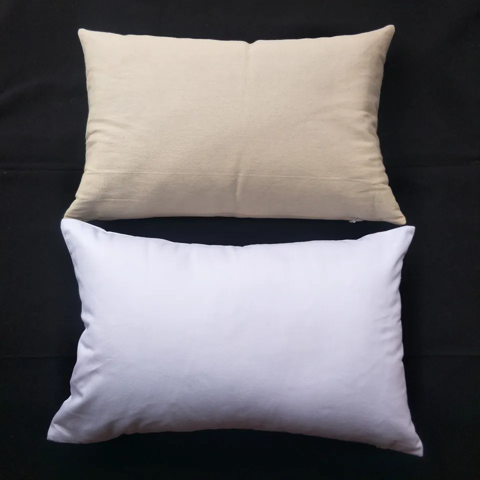 100 pcs 12x18in Atacado 8 oz BRANCO / SEMI BRANCO / NATURAL de Algodão Canvas Pillow Cover Blanks Perfeito Para Stencils / Pintura / Bordado / HTV impressão