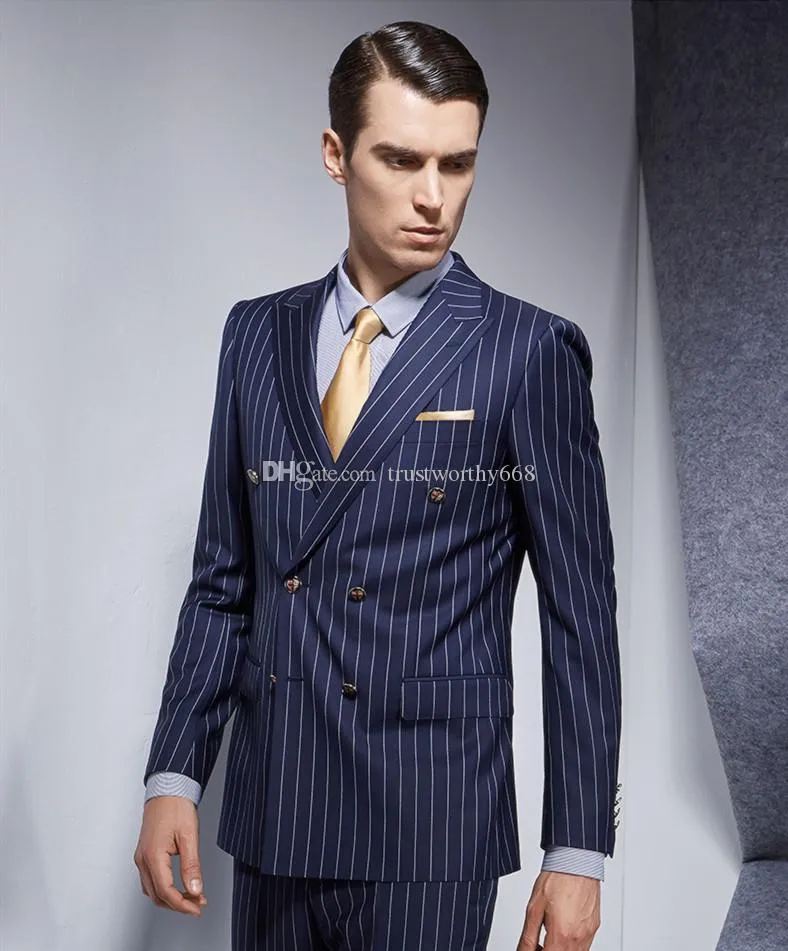 Tuxedos de marié à double boutonnage, bon marché et fin, costumes pour hommes, mariage/bal, meilleur homme (veste + pantalon + cravate) M52