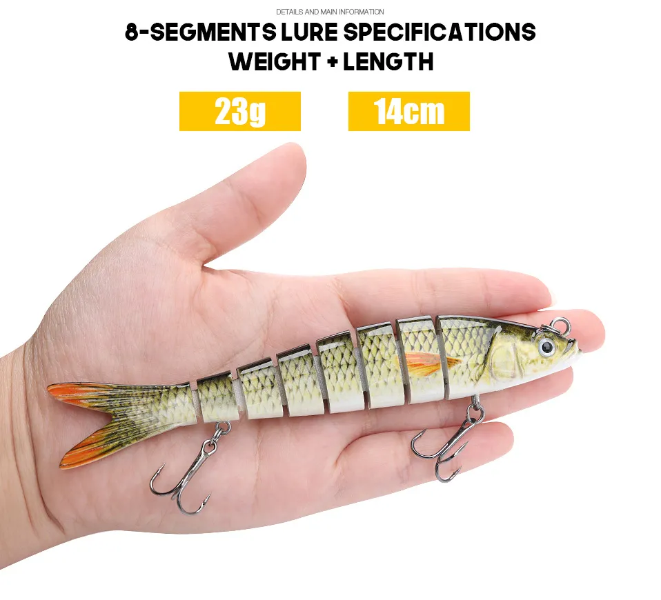 VTAVTA 14cm 23g Sinking Wobblers Fishing Lures Jointed Crankbait Swimbait 8 Segment Hard Artificial Bait For Fishing Tackle Lure 02