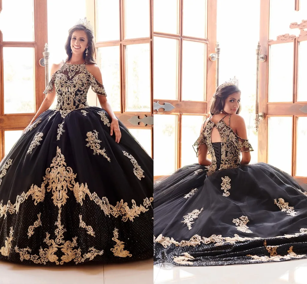 Black and gold 15 dress hotsell