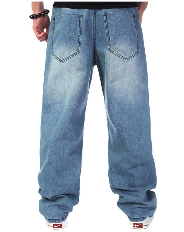 Homme jean ample hiphop skateboard jean baggy pantalon denim pantalon hip hop homme Streetwear rétro Denim taille 30-46232R