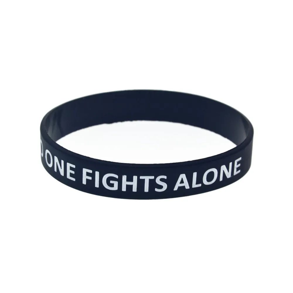 Cancer Awareness Silicone Rubber Silicone Bracelets With Ink Filled Logo Black Adult Size From Matchgift 31.48 DHgate.Com