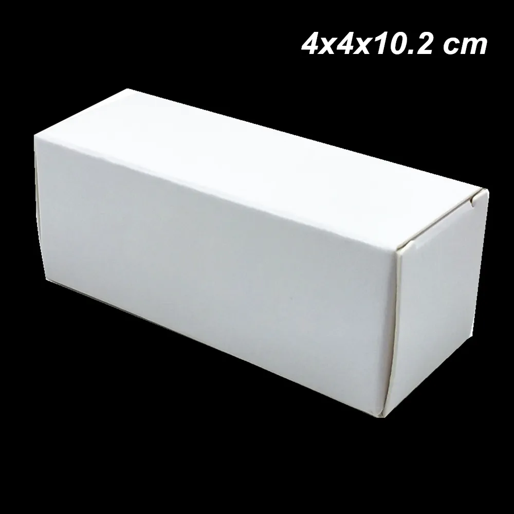 30 sztuk / partia 4x4x10.2 cm Biały Kraft Papier Rzemiosło Handlowe Olej Butelka Pudełko Perfumy Perfumy Kosmetyczne Paznokci Polski Małe Pudełko Pakowania