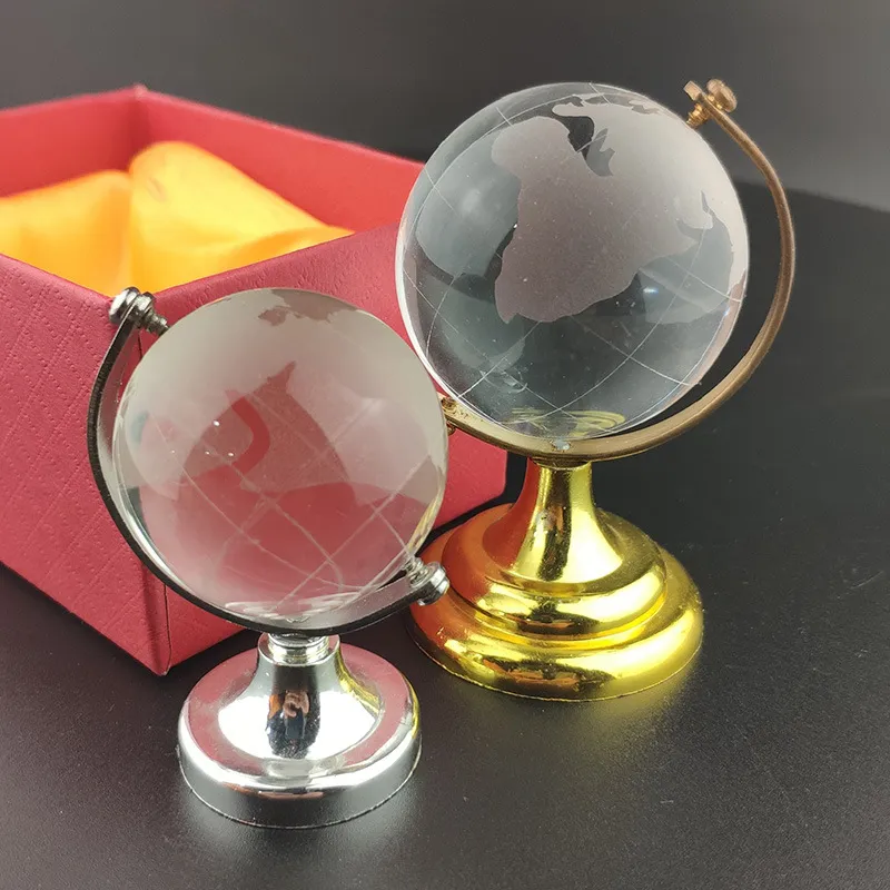 Globo terráqueo transparente, mapa de bolas de cristal, globo transparente, adornos de Fengshui, decoración del hogar, mapa, decoración de escritorio