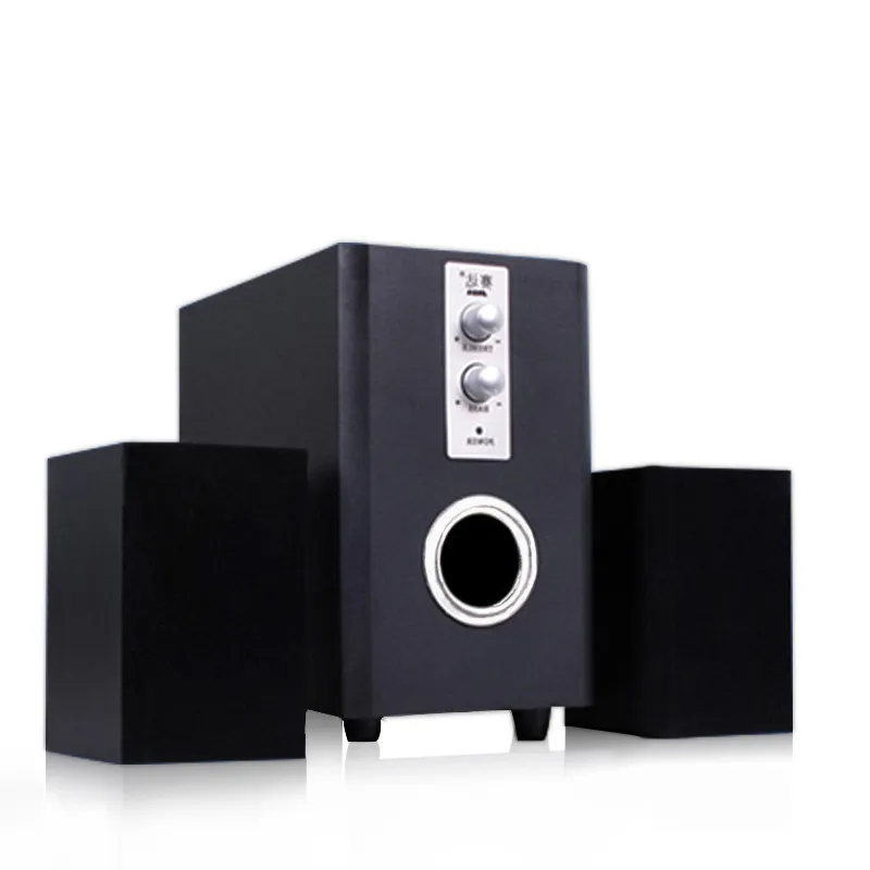 Wood Surround Desktop Multi Media Subwoofer Stereo Heavy Bass PC Computer USB Wooden Speaker Speakers for Smartphone D200 T