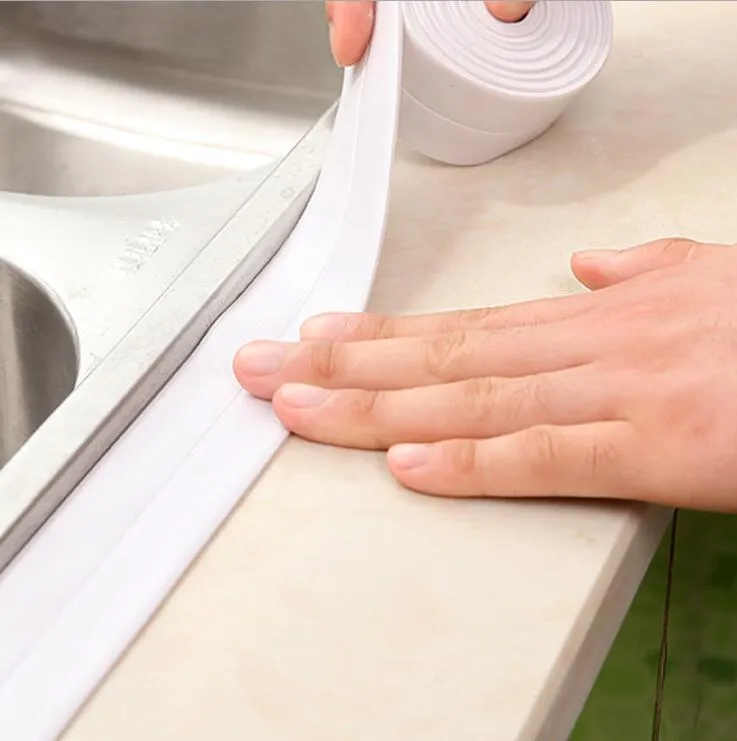 3.2m * 38 milímetros de Banho Duche Sink Bath Sealing Tape Faixa Branca PVC auto-adesivo impermeável tiras selo da etiqueta da cozinha adesivos de parede