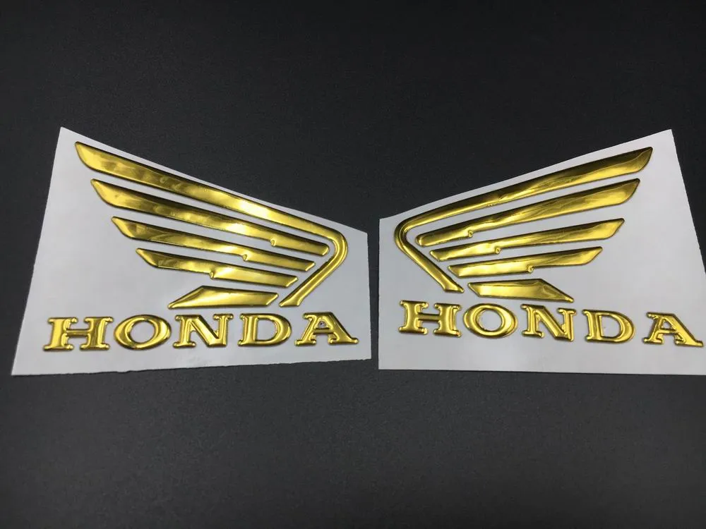 Gold 3D Flügel Abziehbilder Für Honda Fuel Tank Emblem 3M Aufkleber