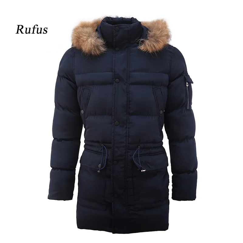 Men Winter Warm Jacket Mens Parkas Outerwear Fur Collar Casual Long Cotton Male Hooded Coats Windproof Cotton Down Jacket