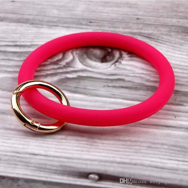 Custom Circle Silicone O Keychain For Women Wholesale Key Ring With Big  Wristlet The Strap From Wenjingcomeon, $0.64