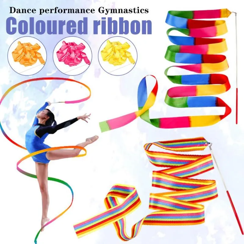 Dance Ribbon 4M Colorful Gym Ribbons Rhythmic Gymnastics Stick Props Ruban  Gymnastique Rythmique T@ From Charlia, $35.52