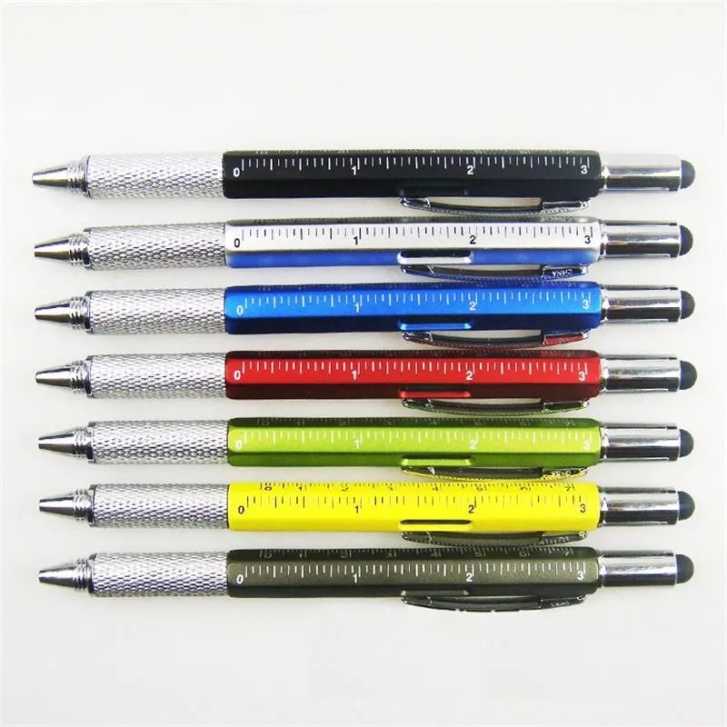 New Arrival Tool Ballpoint Pen Screwdriver Ruler Spirit Level With A Top And Scale Multifunction Metal Plastic Pen 100