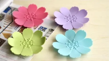 Silikon Tvål Skål 3d Mini Blomma Form Tvål Hållare Non Slip Hem Badrum Artiklar Multi Färg