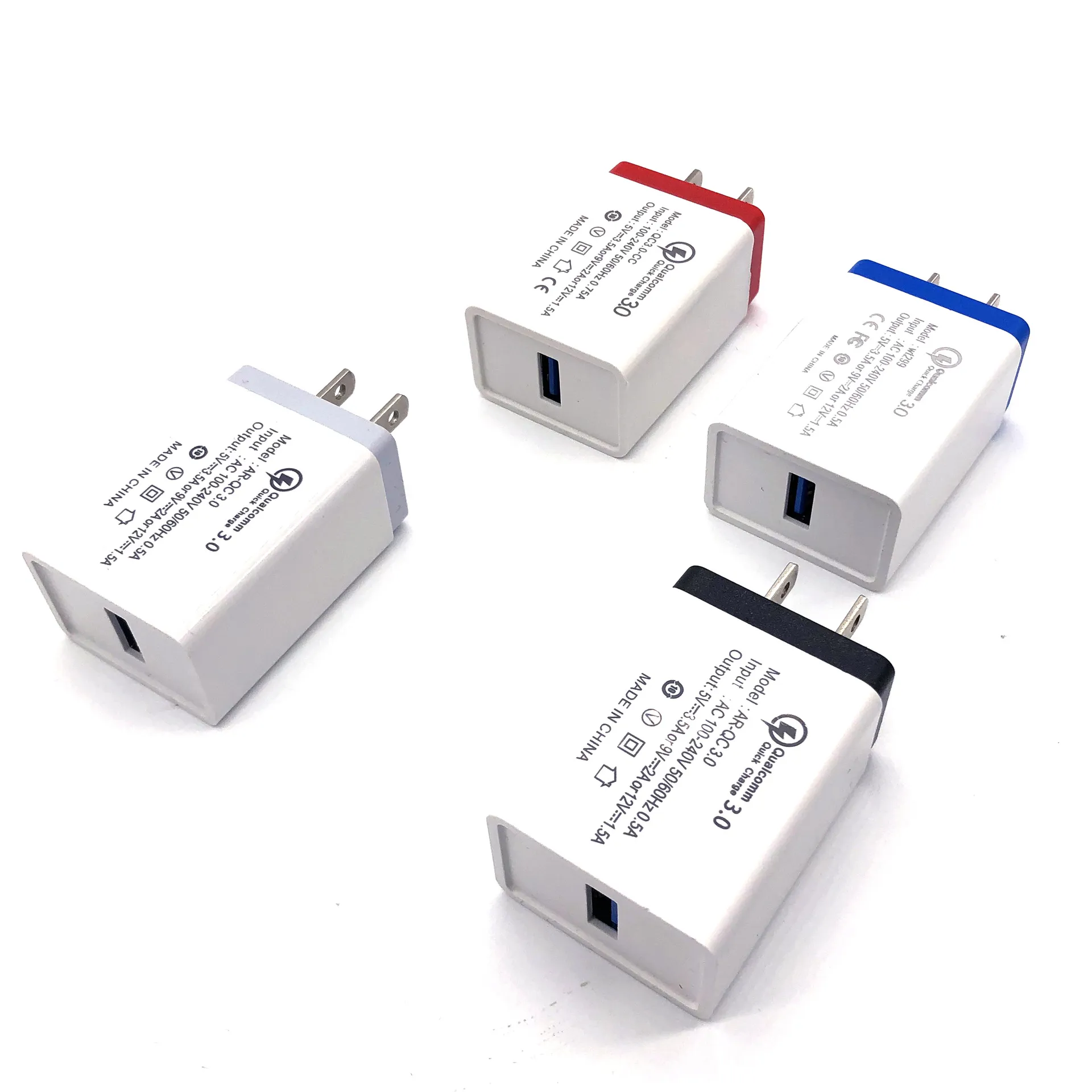 Qc 3.0 Väggladdare USB Snabbladdning Travel Adapter Snabb laddning US EU-kontakt för iPhone X Samsung Huawei 400pcs / lot crexpress