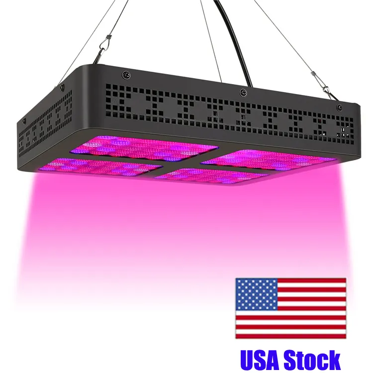 EUA Stock 600w quadrado levou crescer luz Recommeded chips duplos espectro completo Alto Custo-benefício levou crescem luzes para sistemas hidropônicos