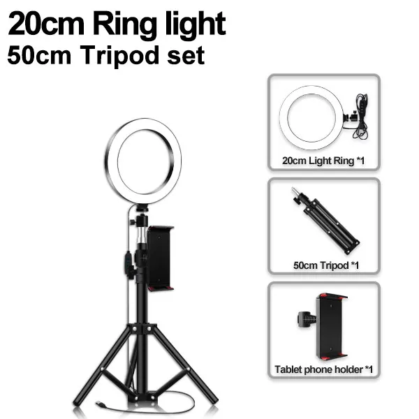 LED Anneau Lumiere 18 Ring Light avec Trépieds LED Selfie Lumiere pour  Téléphone Caméra 3 Modes d'éclairage 10 de Luminosité