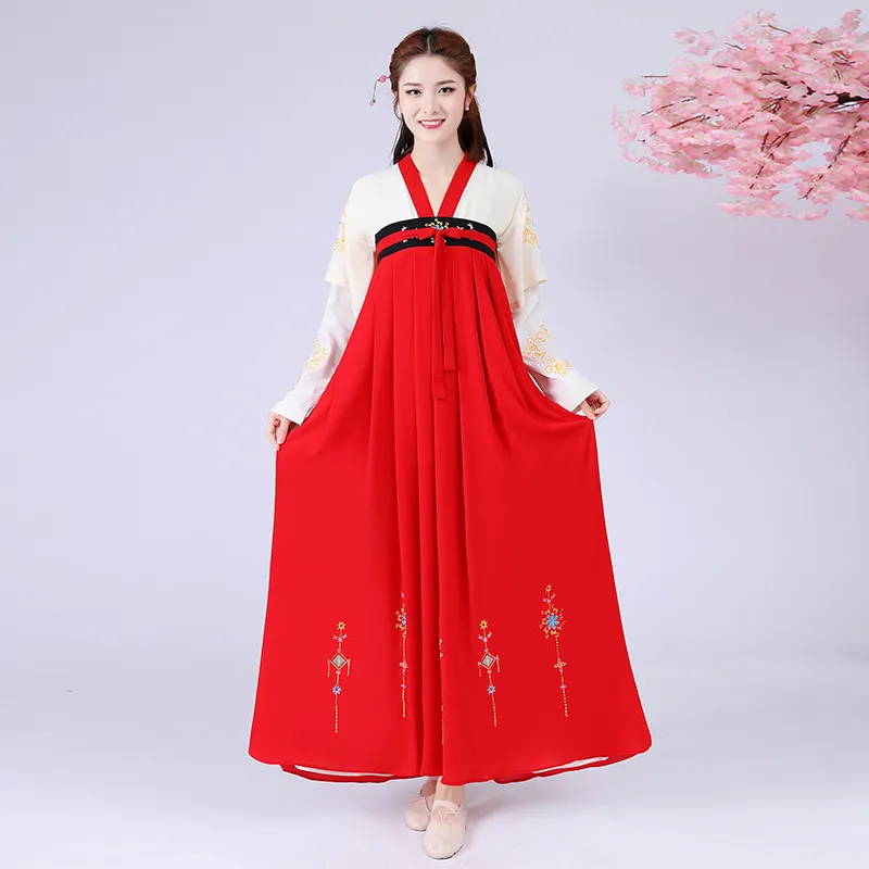 Starożytny Tang Dynasty Księżniczka Odzież National Hanfu Kobiety Odzież Etniczna Chińska Bajka Sukienka Royal Scena Nosić Kostium Taniec Ludowy