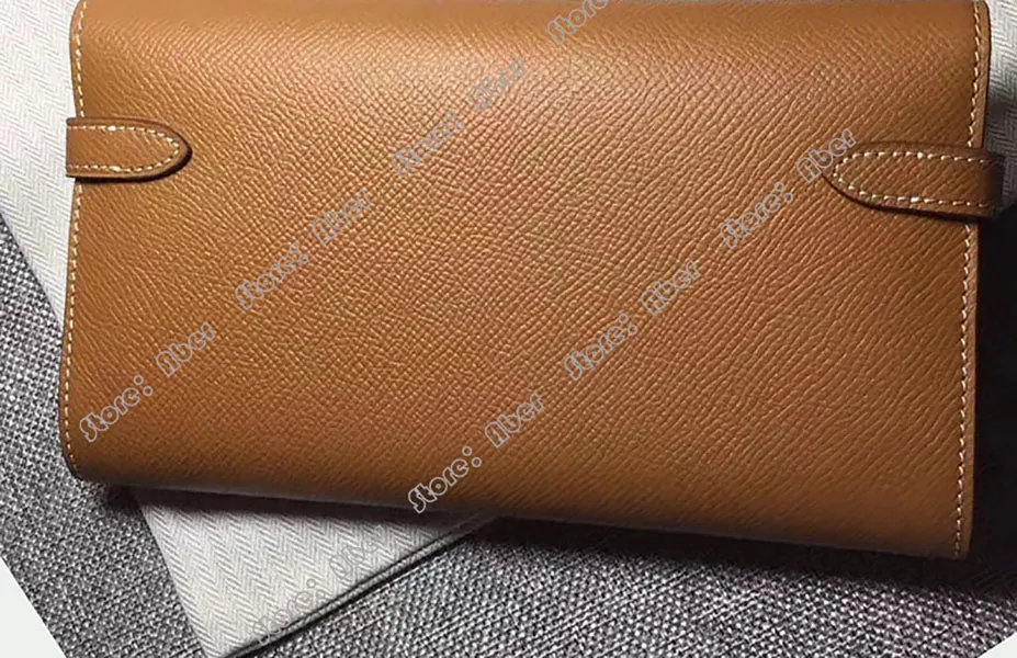 Aber 11color New Geometric Envelope Clutch Wallet For Women Female Genuine Leather Purse Card Holders Phone High Quality Pocket Long Wallet