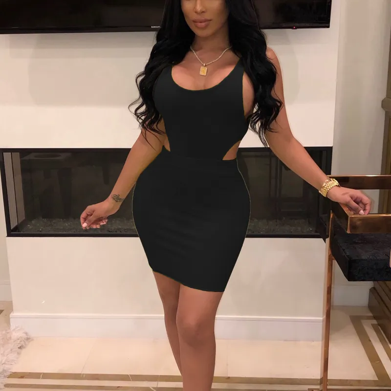 Sexy✖︎Cute BLACK naked dress★★★ Amazon.com: ZWTYSS Summer Sexy Casual Plain Mid Waist Solid