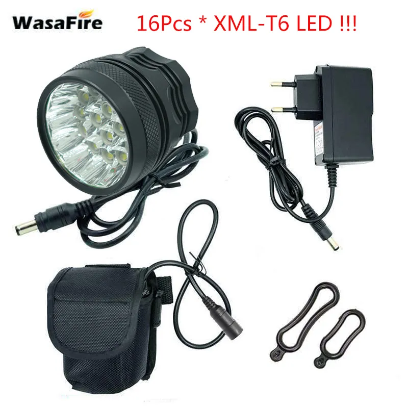 WasaFire 40000 Lumen 16 XT6 LED Bicycle Lamp Front Headlight