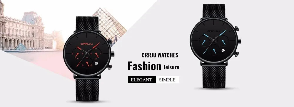 Crrju Mens Calander Waterproof Sport Wristwatch Amazon With Milan