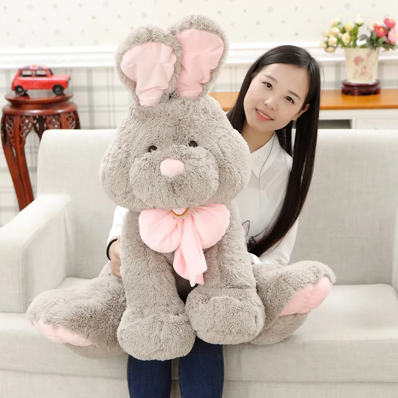 Dorimytrader Lovely Giant Soft Anime Bunny Plush Toyぬいぐるみ動物のためのウサギの人形灰色の誕生日クリスマスプレゼント100cm dy61648