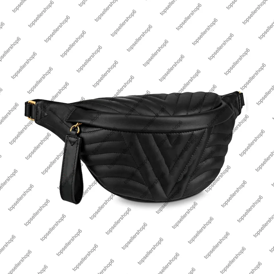 M53750 M53861 NEW WAVE BUMBAG 남성 여성 오리지널 송아지 가죽 숄더백 지갑 크로스 바디 메신저 백 허리 팩