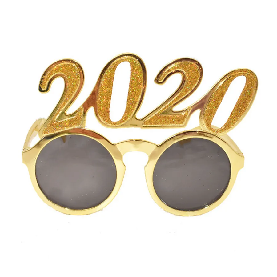 2020 Números Photo Prop Prop Vidros Flash Pó Plástico Ano Novo Óculos Adultos Crianças Eyewear para Decorações De Partido 3styles RRA2564