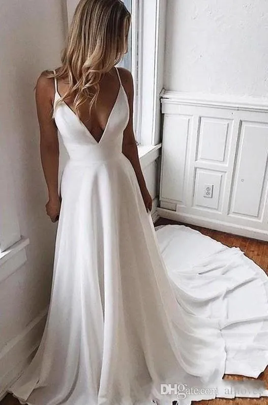 Plain spaghetti strap wedding dress top