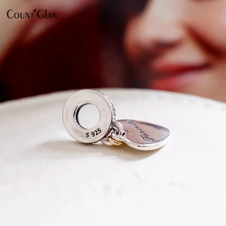 Подходит для браслетов Pandora Love You Forever Silver Beads с золотой на 100% 925 стерлинговых серебряных шармов DIY Ювелирные изделия 08501262Z