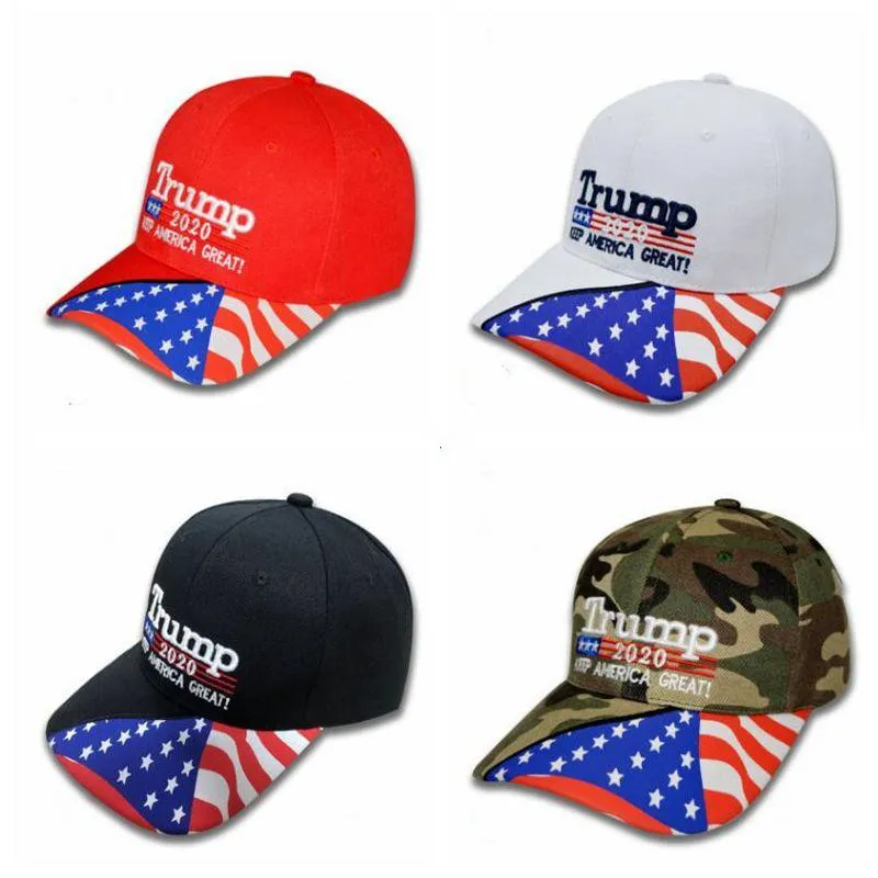 Donald Trump Baseballmütze Star USA Flag Camouflage Cap Keep America Great 2020 Hut 3D-Stickerei Buchstabe verstellbar Snapback 11style EZYQ1512