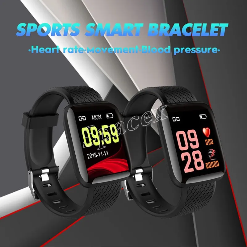 Factory Price 116 Plus Smart Watch 1.44 Inch Blood Pressure Heart Rate Monitor Sports Smart Bracelet Fitness Tracker Wristband With Retail Package