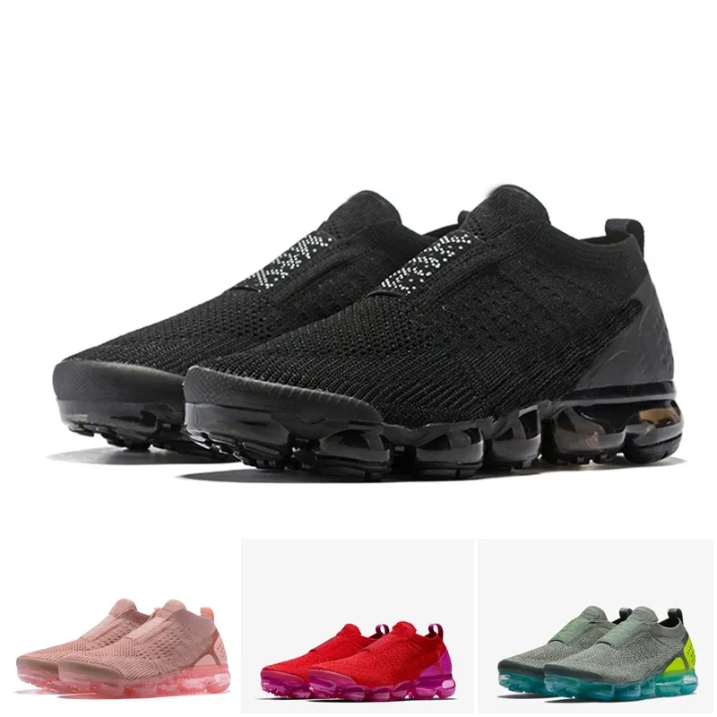 vapormax vapor max air 2018 New Chaussures Moc 2 Laceless 2.0 Outdoor-Schuhe v2 Triple Designer Männer Frauen Turnschuhe Fly gelb Strick Sport Kissen Trainer Zapatos