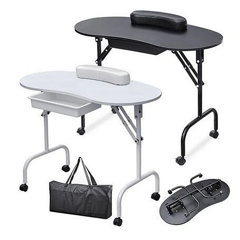 Pedicure Manicure Dobrável Portátil Nail Mesa Manicure Equipamento para Salão de Prego com Saco Beleza Salão Móveis