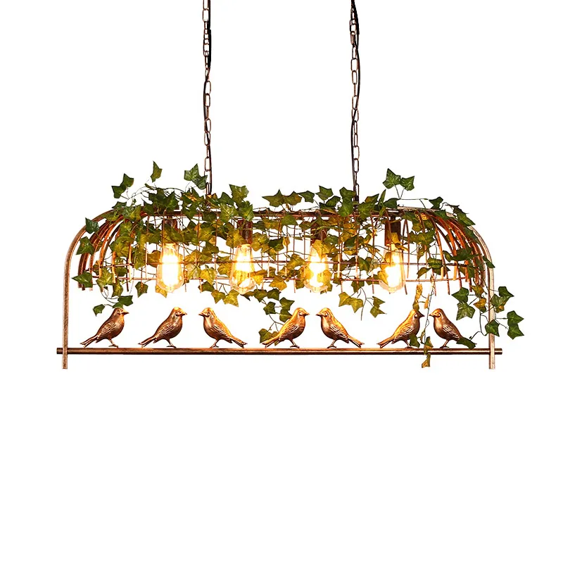 Vintage Bird Pendant Light Iron American Industrial Loft Bar Cafe Personlighet E27 Inredning Hängande Aisle Nordic Lamp Birdcage Lamp