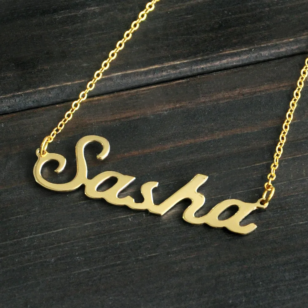 Personalized Name Necklace Alloy Pendant in Alison Font Custom Necklace