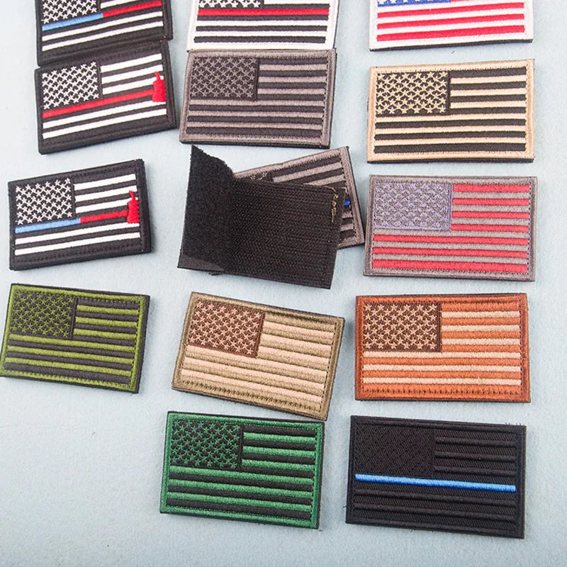 Amerikaanse vlag patches militaire uniform goud grens VS blik strijken applique jeans stof sticker patches voor hoed decoratie dbc bh2666