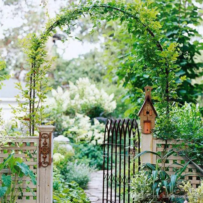 Nueva pérgola de hierro para jardín, soporte de flores, arco de Metal, marco de escalada verde, estante de lufa, estante de ratán de uva