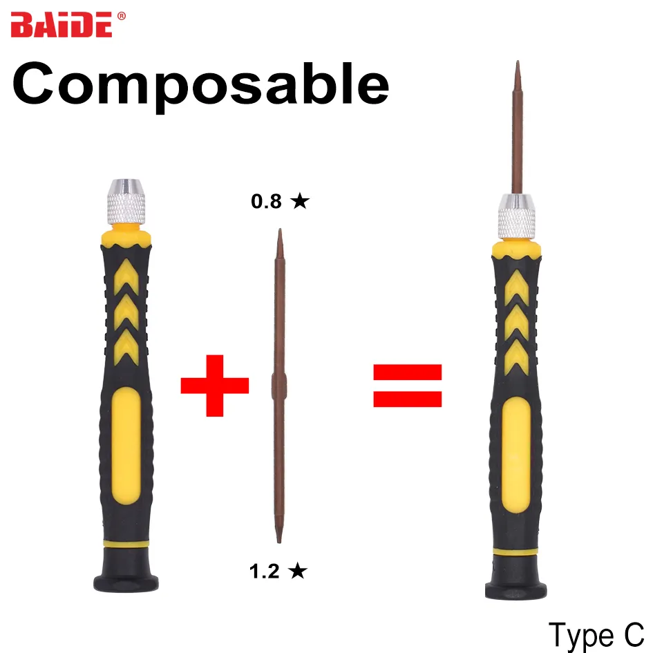 Tournevis combiné Double tête 2 en 1 0.8 Pentalobe 5 points étoile 1.5 Phillips tournevis pour réparation iPhone ipad
