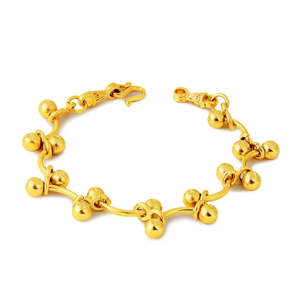 Perlen Handgelenk-Gliederkette, Charm-Schmuck, 18 Karat Gelbgold gefüllt, neuestes Damen- und Mädchen-Armband, Geschenk