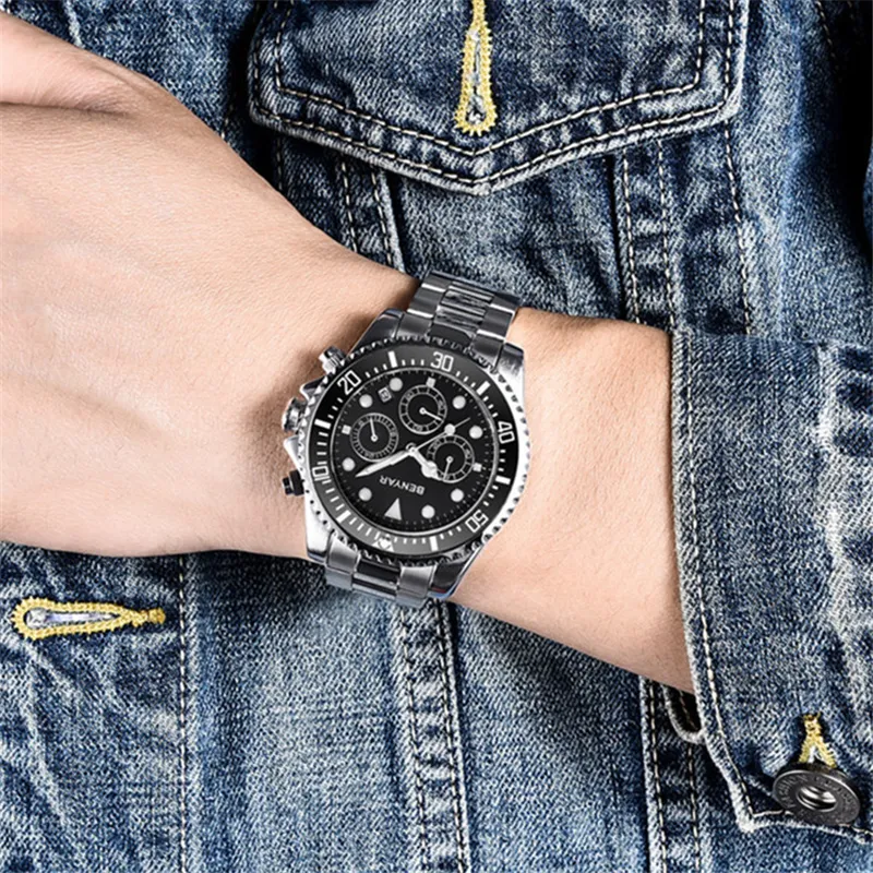 BENYAR Top Brand di lusso da uomo orologio cronografo impermeabile militare orologio maschile orologio sportivo in acciaio pieno Relogio Masculino