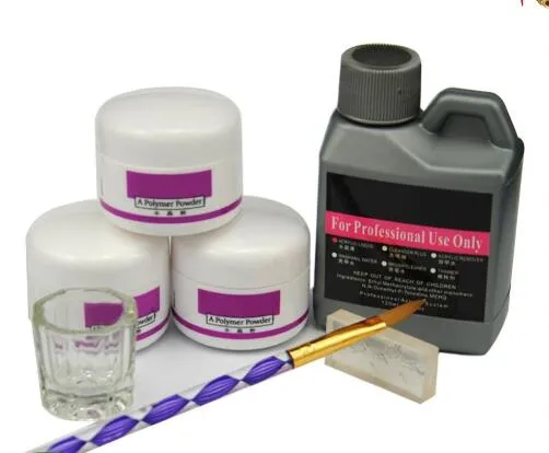 7 Pz/set Acrilico Acrilico Nail Kit Cristallo Polimero Acrilico Per Manicure Bisogno di Lampada UV
