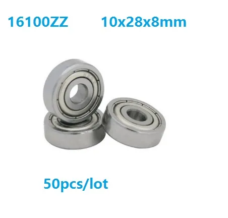 50 pcs 16100ZZ 16100Z 16100 ZZ 10x28x8mm metal blindado rolamento de esferas profundo do sulco para a bicicleta suporte inferior rolamento 10 * 28 * 8mm