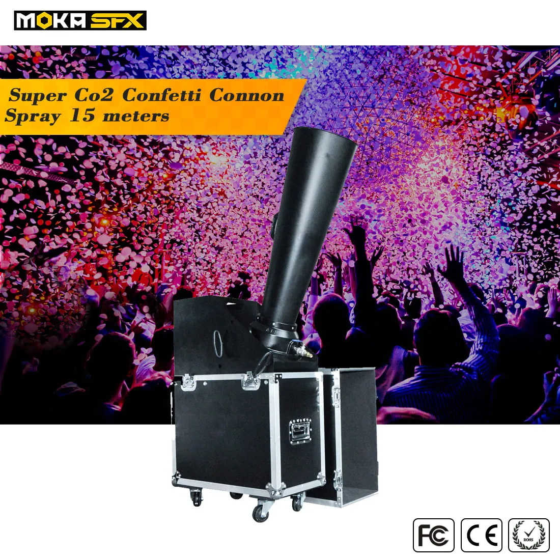 Fly Case Packing Super Color Paper Machine Dmx Confetti Machine Rainbow