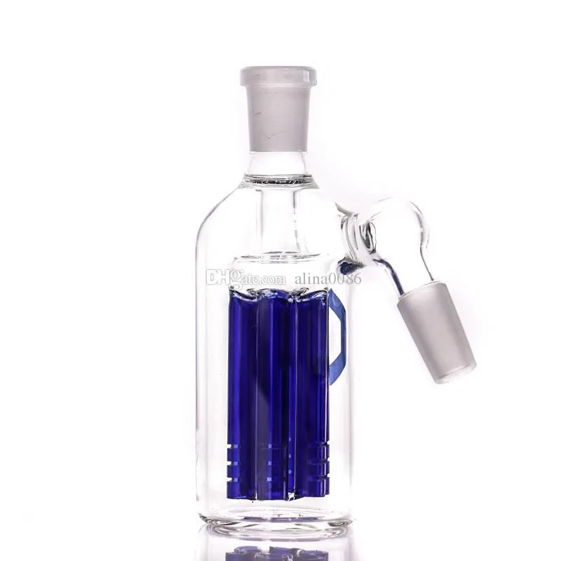 물 담뱃대 미니 애쉬 포수 도매 고품질 14.5-14.5mm 푸른 6 팔 나무 perc 물 파이프