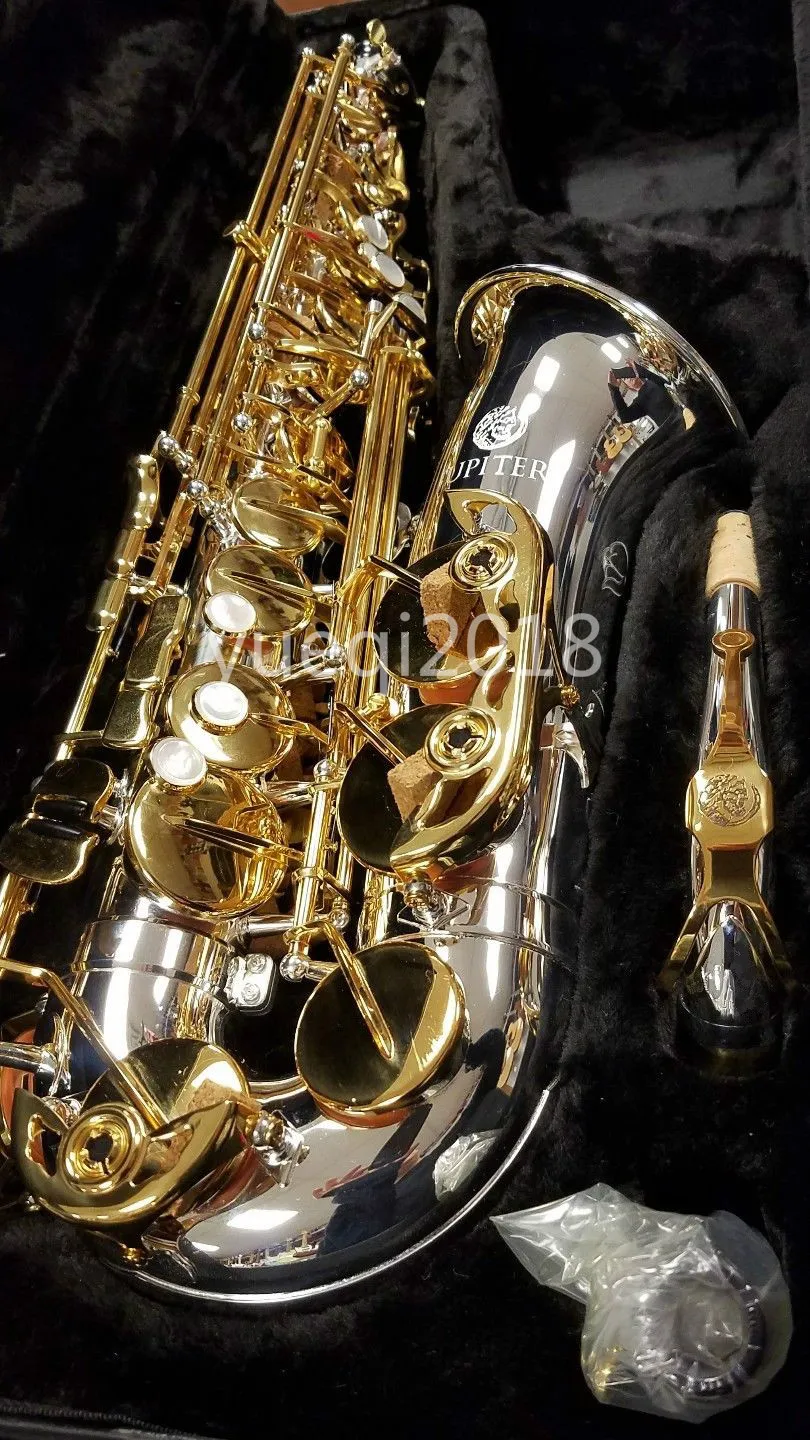 Nova Marca Jupiter JAS 1100SG Alto Eb Saxofone Latão Niquelado Corpo Laca De Ouro Chave Instrumento Musical Sax Com Caso Acessórios