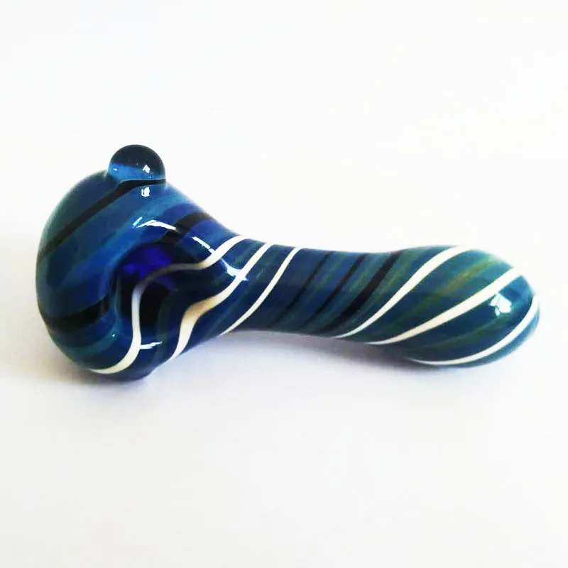 2020 Chegada nova mão de vidro Tubos 12cm Tubos de vidro colher de prata irritou coloridos de vidro Herb bacia baratos Óleo Fumar Rig Pipes