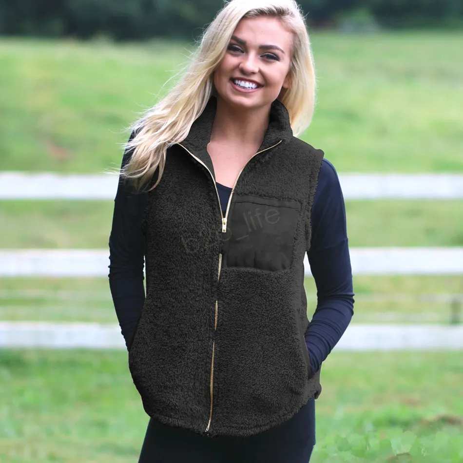 Winter Womens Fleece Sherpa Vest With Side Pockets And Zipper Warm And Cozy  Sleeveless Pullover Ladies Coat For Outdoors LJJA2857 From Best_bikini,  $0.02