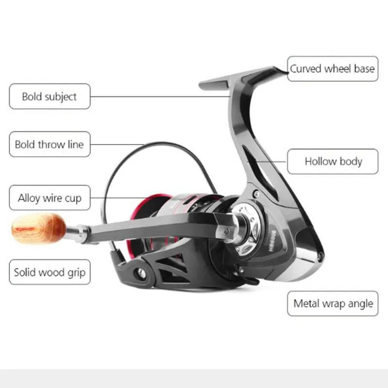 5.2:1 Gear Ratio Spinning Reel Fishing Reel Stainless Steel Left / Right  Handed Fishing Accessories for Saltwater Freshwater
