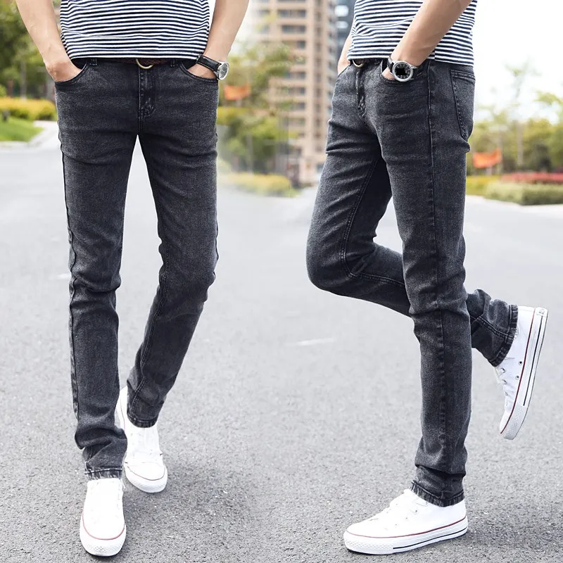 Desig feeci varumärke män jeans slim passform skinny denim jeans designer elastiska raka jeans stretch byxor för män
